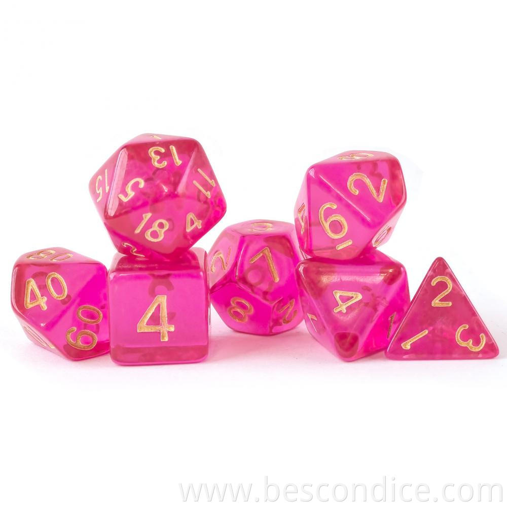 Translucent Polyhedral Dice Set For Tabletop Rpg Adventure Games 1